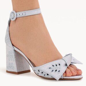 Alexandre Birman Maxi Clarita Embroidery 75 Serene Blue - Worn Once